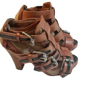 Top Shop Boutique Buckle Booties Western Style Bohemian Sz36 US 6 Made in Brazil